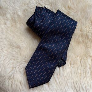 Beau Brummel Candy Cane Pattern Navy Christmas Tie